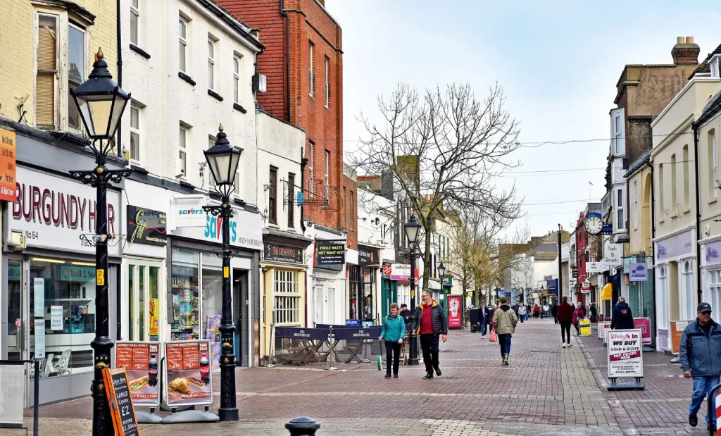 Poole harbour and town centre Dorset UK